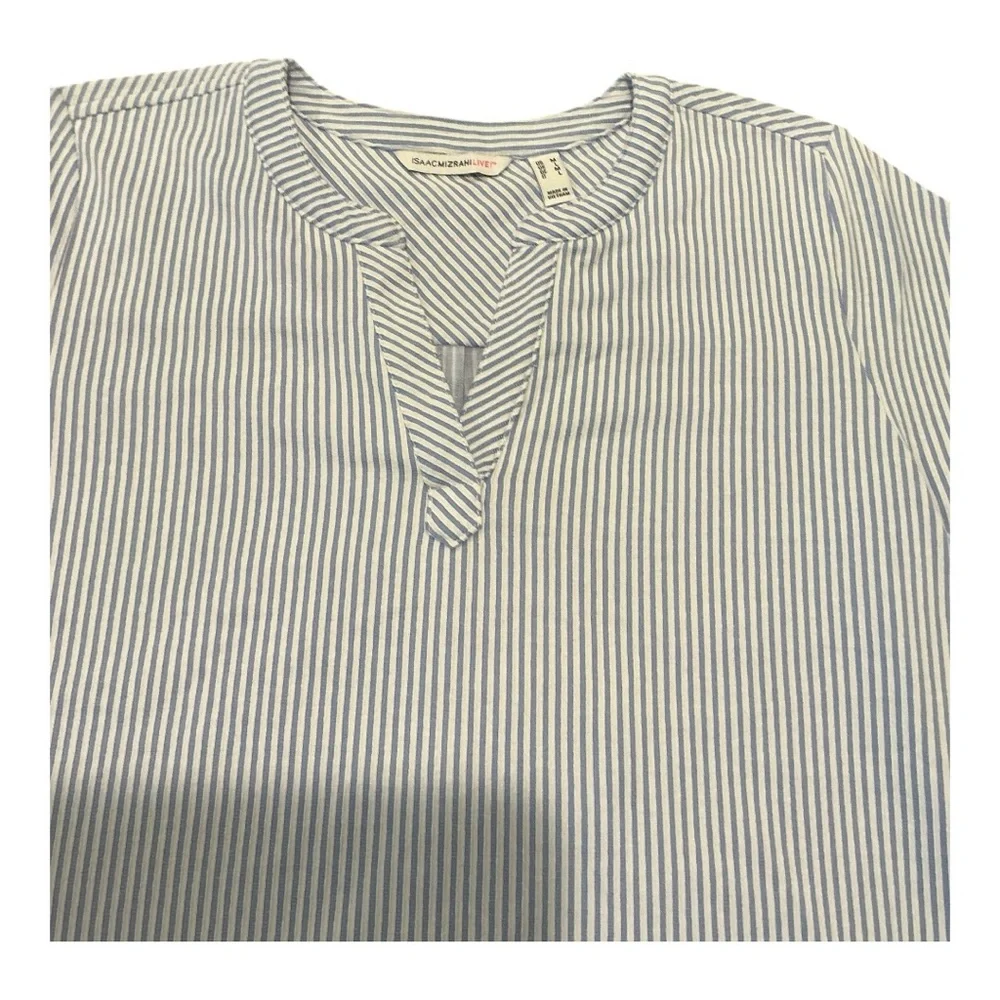 Isaac Mizrahi Live Blue White Striped Short Sleeve Shift Dress Size M. AA42 - Picture 4 of 9